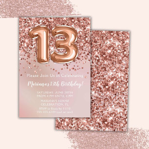 Elegante Roségold-Geburtstagsfeier für Mädchen zum Einladung