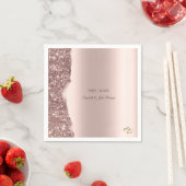 Elegante Roségold Glitter Gold Ringe Serviette (Beispiel)