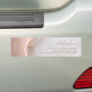 Elegante Roségold-Glitter-Signatur-Schrift-Achat Autoaufkleber