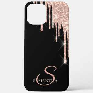Elegante Roségold-Glittertropfen Case-Mate iPhone Hülle