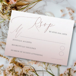 Elegante Roségold-Gradient-RSVP-Hochzeit RSVP Karte