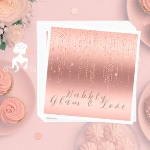Elegante Roségold-Konfetti-Brautparty Serviette