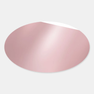 Elegante Roségold-Leer-Trendy-Modern-Vorlage Ovaler Aufkleber