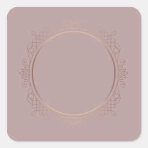 Elegante Roségold-Leer-Vorlage Fügen Sie Ihren Tex Quadratischer Aufkleber