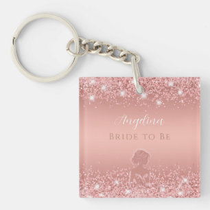Elegante Roségold Luxe Schimmer Brautparty  Schlüsselanhänger