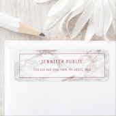 Elegante Rosegold Marble Template-Rücksendeadresse (Insitu)