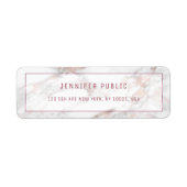 Elegante Rosegold Marble Template-Rücksendeadresse (Vorne)