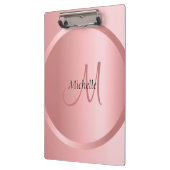 Elegante Rosegold Monogram Moderne Vorlage Klemmbrett (Links)