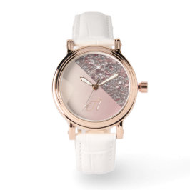 Elegante Roségold-Monogramm Armbanduhr
