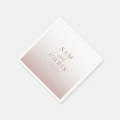 Elegante Roségold-Monogramm-Hochzeit Serviette (Ecke)