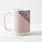 Elegante Roségold-Monogramm Kaffeetasse (Links)