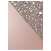 Elegante Roségold-Monogramm-Mappe Klemmbrett (Rückseite)