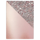 Elegante Roségold-Monogramm-Mappe Klemmbrett (Rückseite)