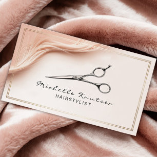 Elegante Roségold-Schere Hairstylist            Visitenkarte