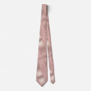 Elegante Roségold-Schlips Blush Glitter Tropfen Krawatte