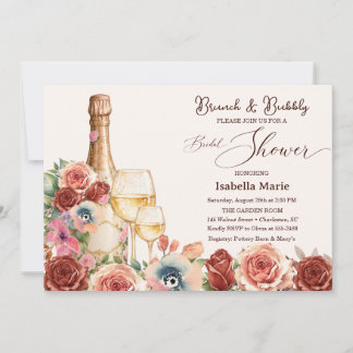 Elegante Roségold-Sprudel-Brautparty-Einladung Einladung
