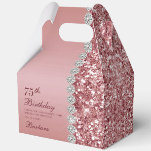 Elegante Roségoldene 75. Geburtstagsfeier Geschenkschachtel