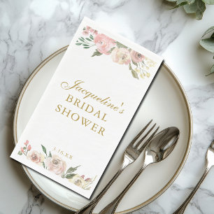 Elegante roségoldene florale maßgeschneiderte Brau Serviette