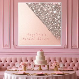 Elegante Roségoldene Hochzeitsparty Leinwanddruck