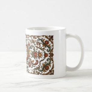 Elegante Rosemaling-Folk-Art-Herz-Keramik-Tasse Kaffeetasse