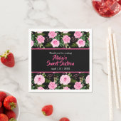 Elegante Rosen auf dem modernen Schwarzen 16 . Geb Serviette (Beispiel)