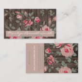 Elegante Rosen auf rustikalem Holzhintergrund Visitenkarte (Vorne/Hinten)