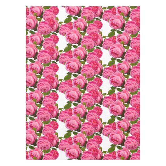 Elegante Rosen auf weißer Blüte Tischdecke (Vorderseite)