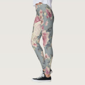 Elegante Rosen-Blumendruck-Leggings Leggings (Links)
