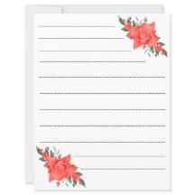 Elegante Rosen-Blumenlinien-Papierblatt