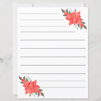Elegante Rosen-Blumenlinien-Papierblatt