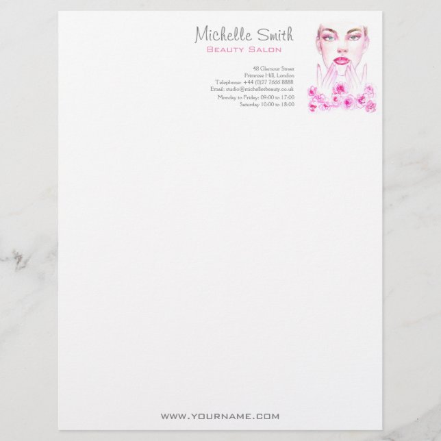 Elegante Rosen Blumenstrauß Briefbogen (Vorderseite)