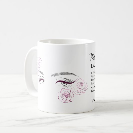 Elegante Rosen Blumenstrauß Kaffeetasse (Vorderseite Links)