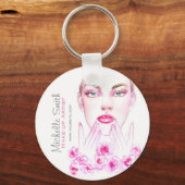 Elegante Rosen Blumenstrauß Schlüsselanhänger (Vorderseite)