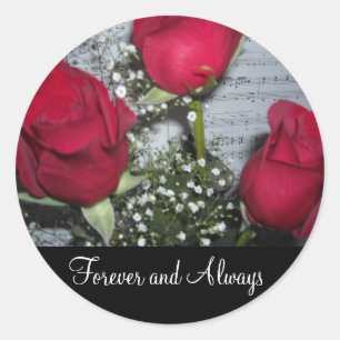 Elegante Rosen - Für immer und ewig Runder Aufkleber