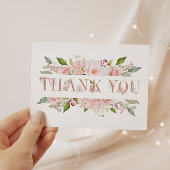 Elegante Rosen & Glitzer "Danke"-Karte Einladung