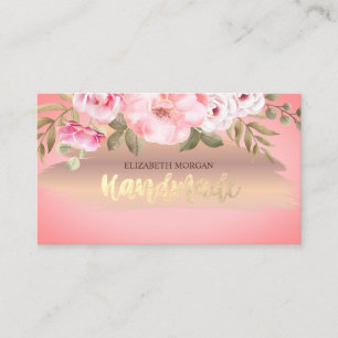 Elegante Rosen-Gold-Blumen Visitenkarte