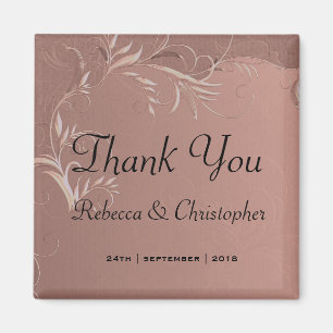 Elegante Rosen-Gold Hochzeit Danke Magnet