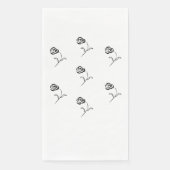 elegante Rosen in Schwarz und Weiß Serviette (Vorderseite)