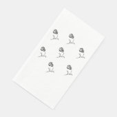 elegante Rosen in Schwarz und Weiß Serviette (Ecke)