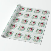 Elegante Rosen & Minze Geschenkpapier (Ungerollt)