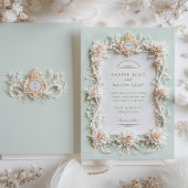 Elegante Rosen mit Imitats Gold Einladung