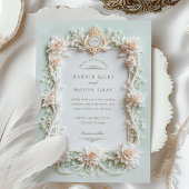 Elegante Rosen mit Imitats Gold Einladung