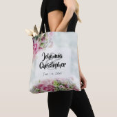 Elegante Rosen & Peonies auf Aquamarinen Hochzeite Tasche (Von Nahem)