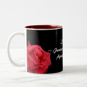 Elegante Rosen-personalisierte Juniorbrautjungfer Zweifarbige Tasse