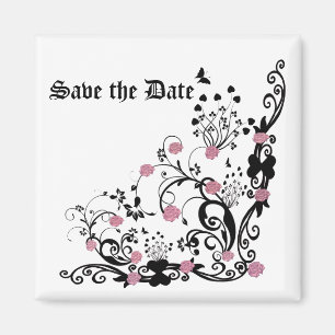 elegante Rosen Save the Date Magnet