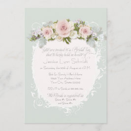 Elegante Rosen Sukkulents Brautparty Tee Einladung