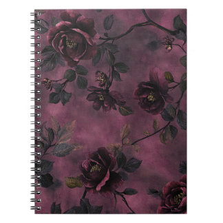 Elegante Rosen. Tiefer rosafarbener Hintergrund. Notizblock