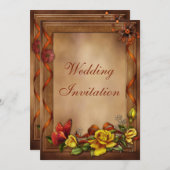 Elegante Rosen u. Schmetterlings-Hochzeit Einladung (Vorne/Hinten)