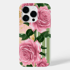 Elegante Rosen und grüne Blätter Case-Mate iPhone 14 Pro Hülle