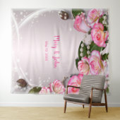Elegante Rosen und Perlen bei Hochzeiten Wandteppich (Beispiel (Horizontal))